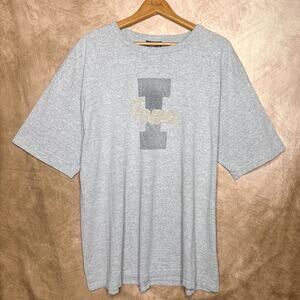 Y2K University of Iowa Hawkeyes Letter Shirt Faded Gray College Sports Casual